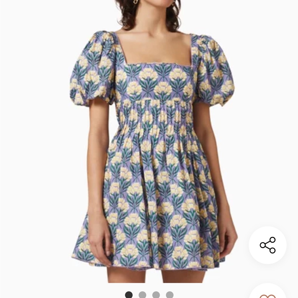 Agua by Agua Bendita Floral Mini Dress - Blue and Yellow